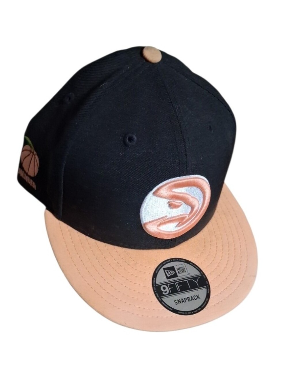 New Era Atlanta Hawks Peachtree City Edition 9FIFTY Snapback Hat - Black/Peach